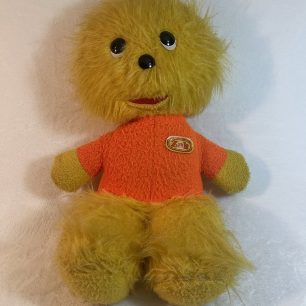 ANIMAL FAIR INC VTG 1974 Rare ZAK‎ Stuffed Animal 19" Yellow Orange Shaggy Plush